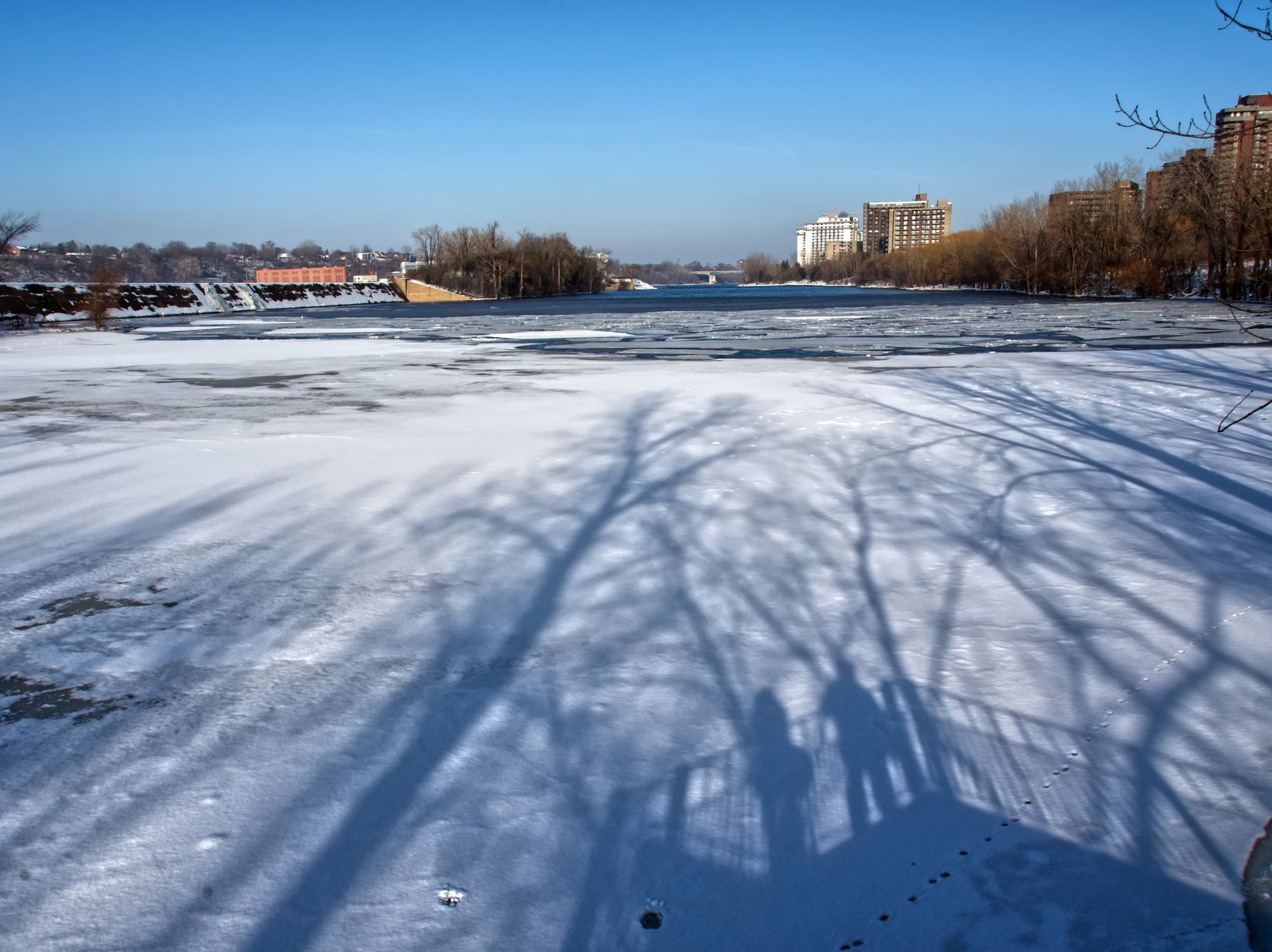 Winter time at La Visitation Park in Montreal.