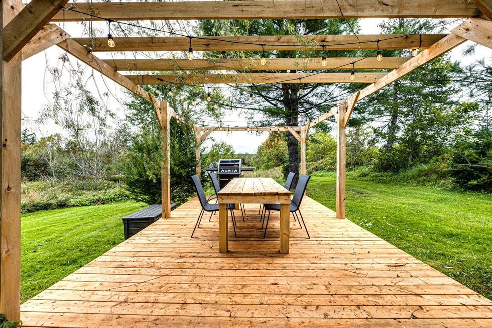 Wood patio.