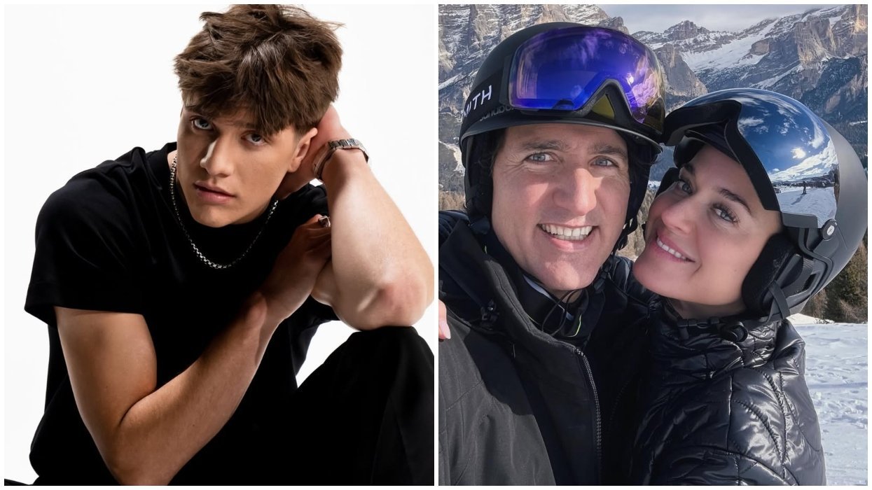 Xav Trudeau. Right: Selfie of Justin Trudeau and Katy Perry.