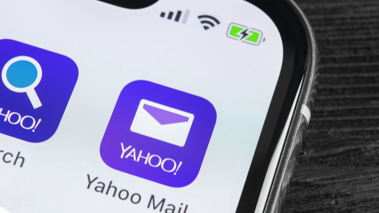 Yahoo Mail app on a phone screen.