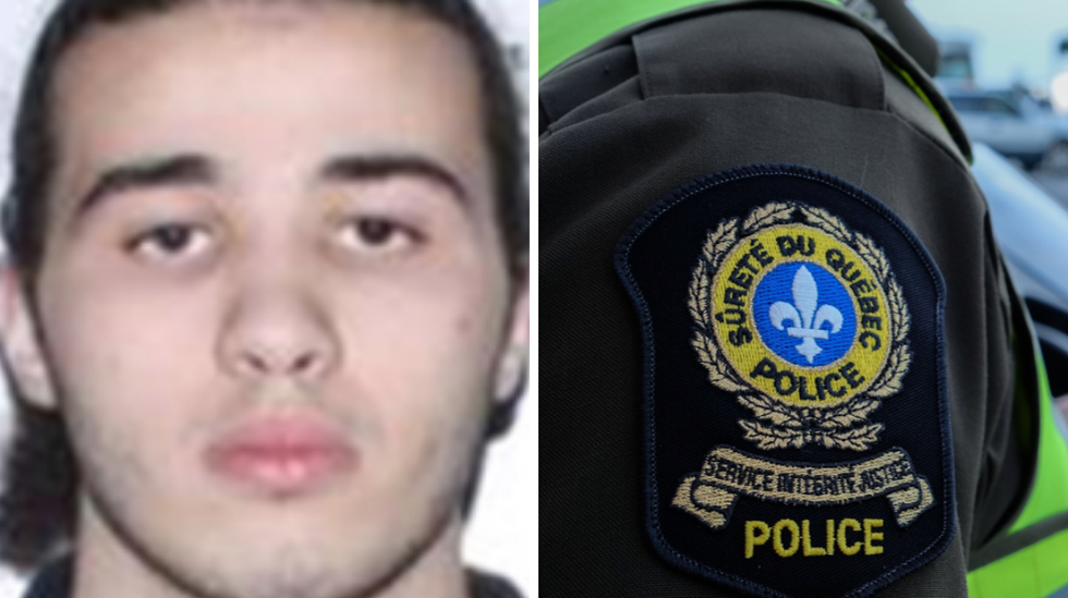 Youcef Abderahim Bouras. Right: S\u00fbret\u00e9 du Qu\u00e9bec uniform.