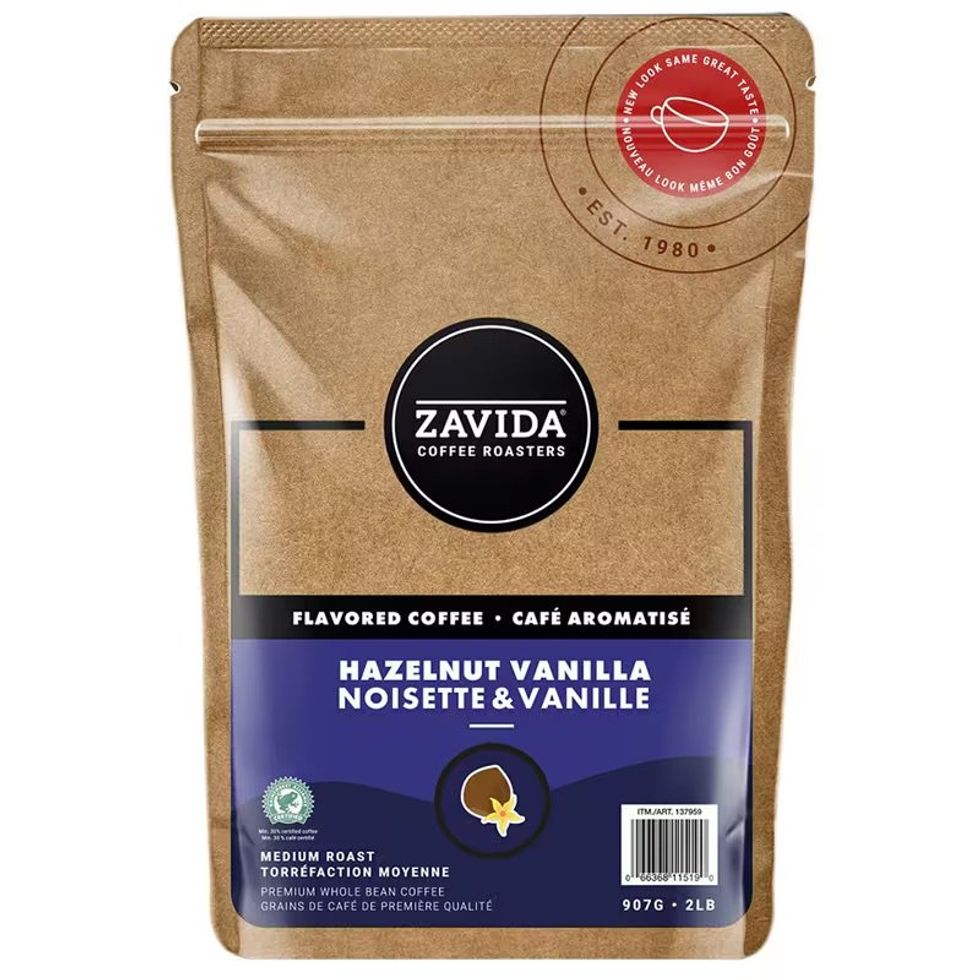 Zavida hazelnut vanilla whole bean coffee, 907 g